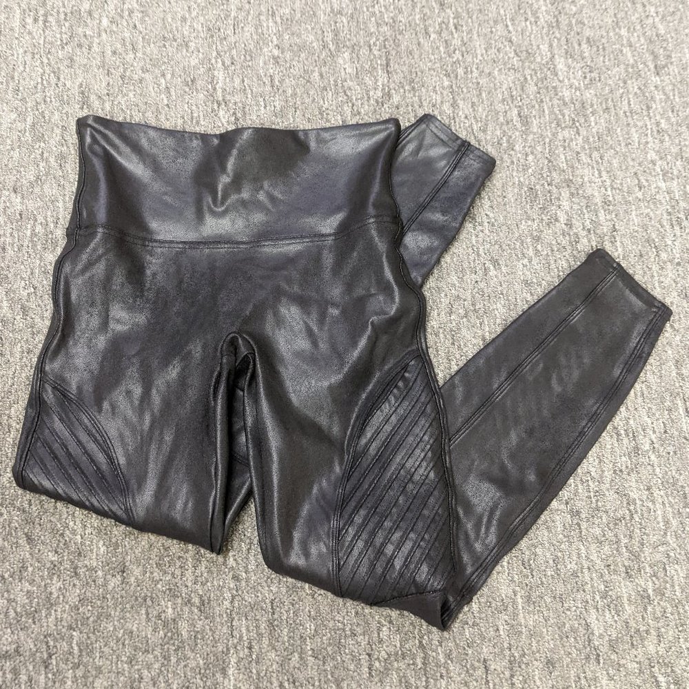 SPANX Faux Leather Moto Leggings